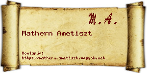 Mathern Ametiszt névjegykártya